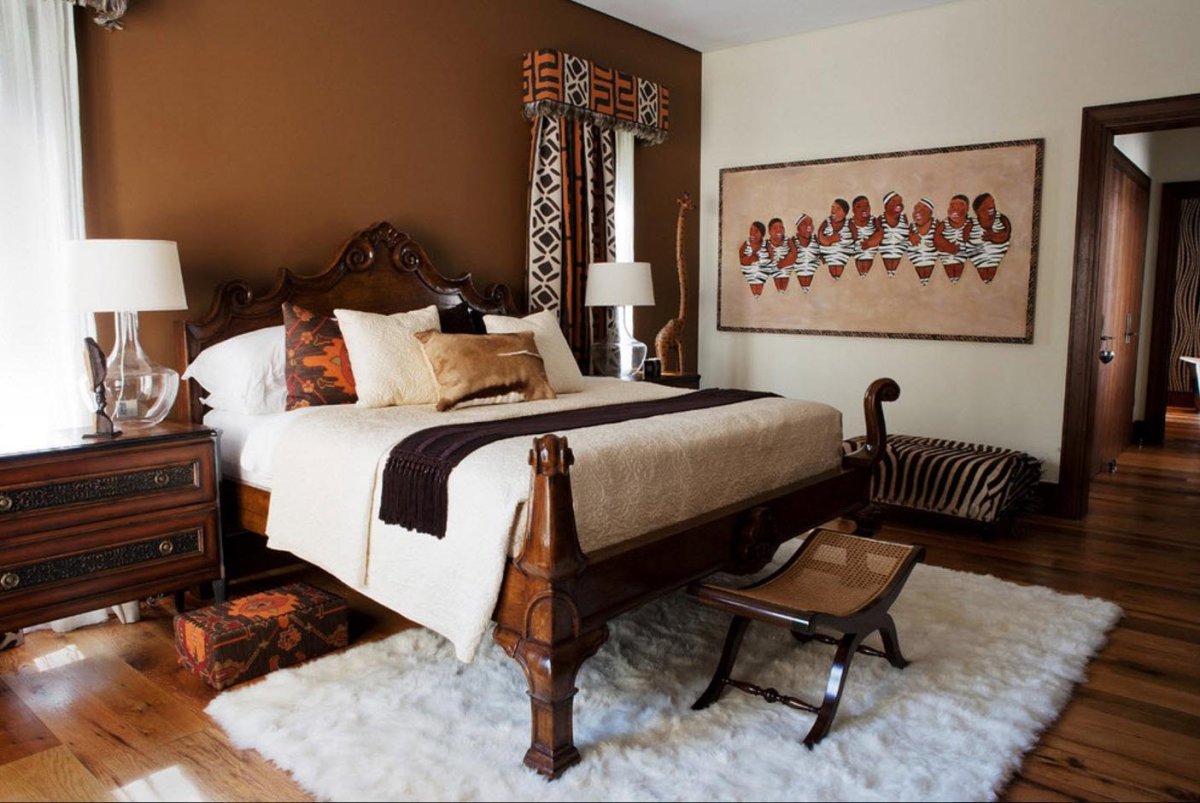 Спальня в стиле сафари Африка