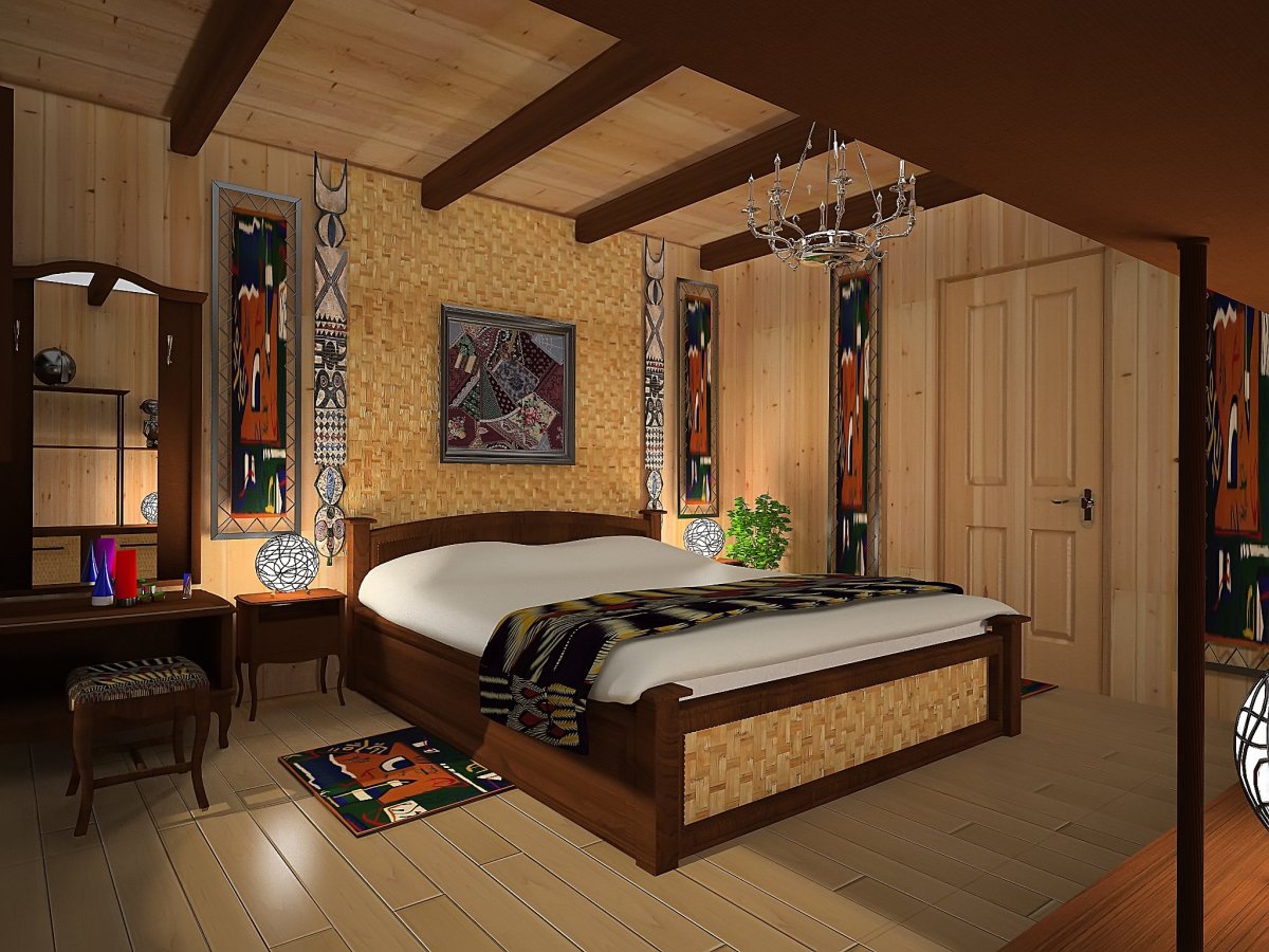 Кровать в африканском стиле