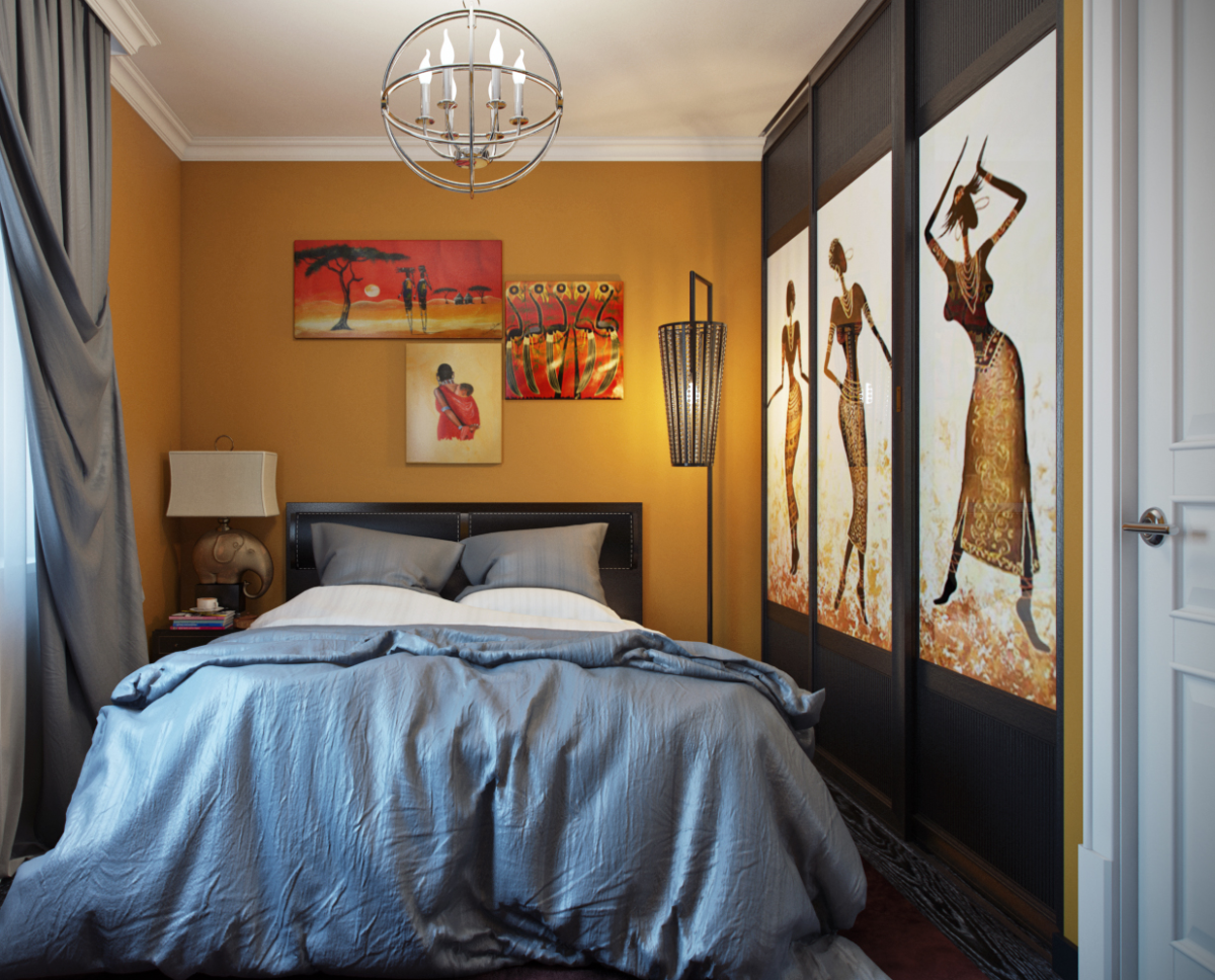Маленькая спальня в африканском стиле