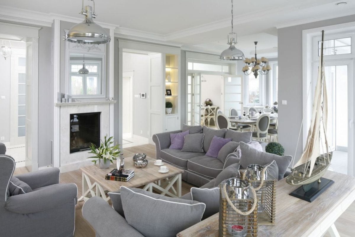 Гостиная в стиле Хэмптон