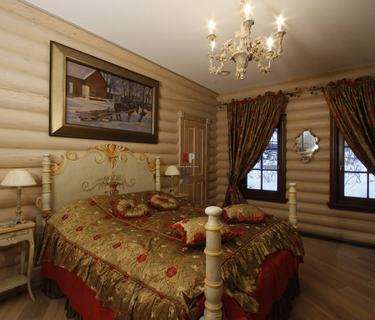 Шторы в деревянном доме