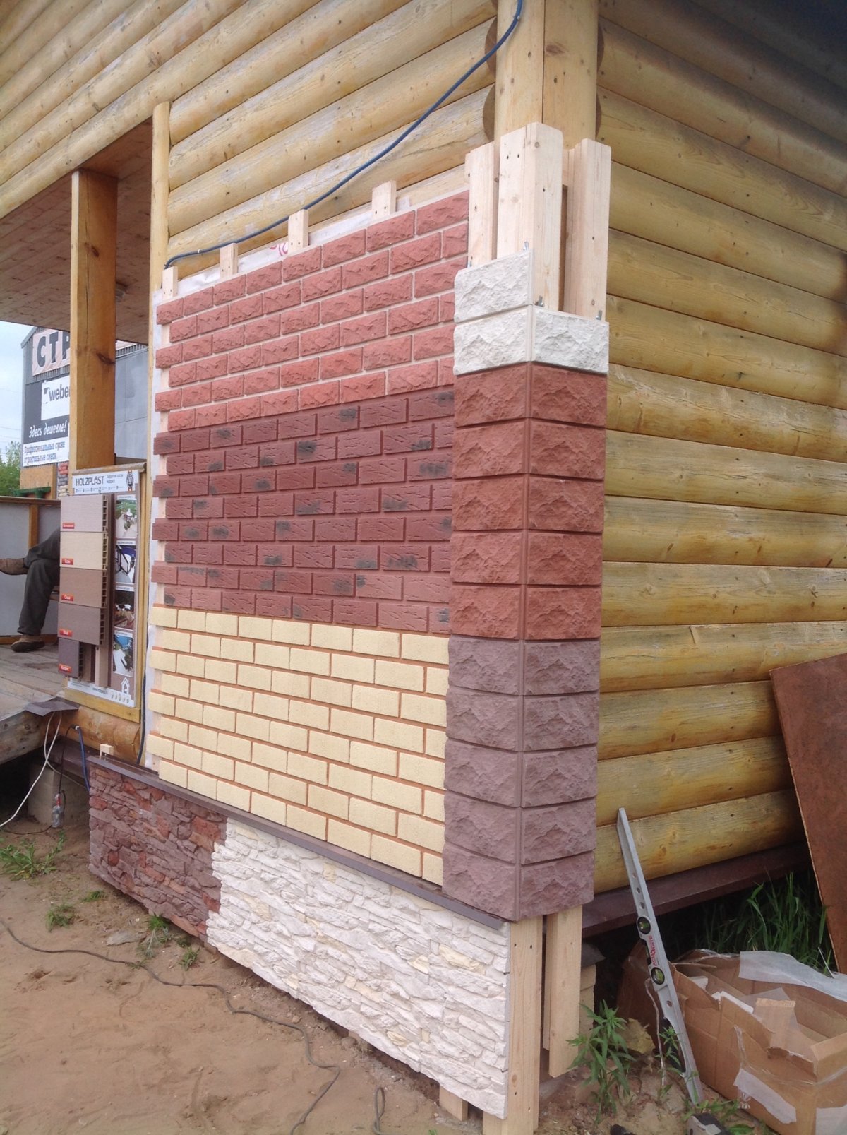 Отделка углов фасада