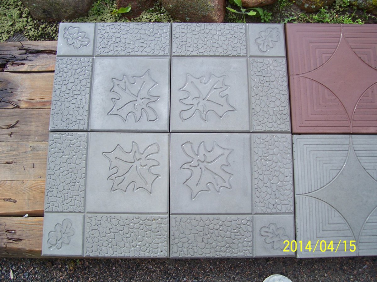 Плитка тротуарная Ажур терракотовый цвет 300х300х30