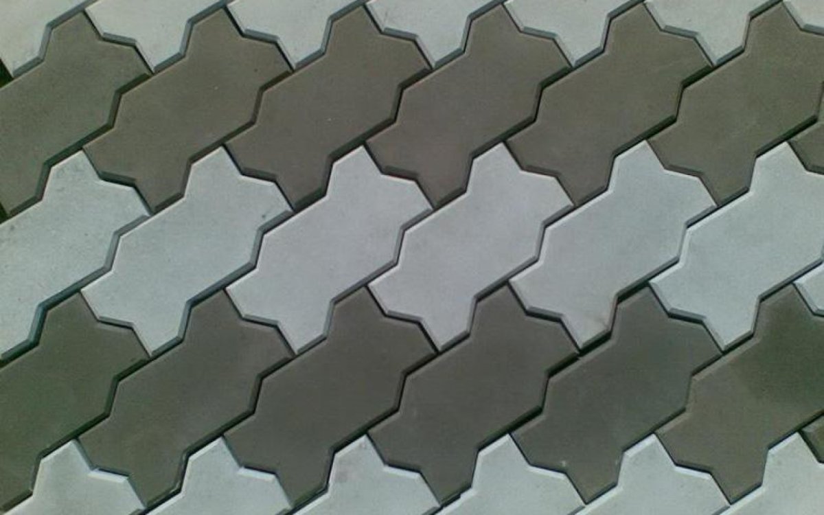 Тротуарная плитка "зиг-заг" (серый) волна 40шт/м2