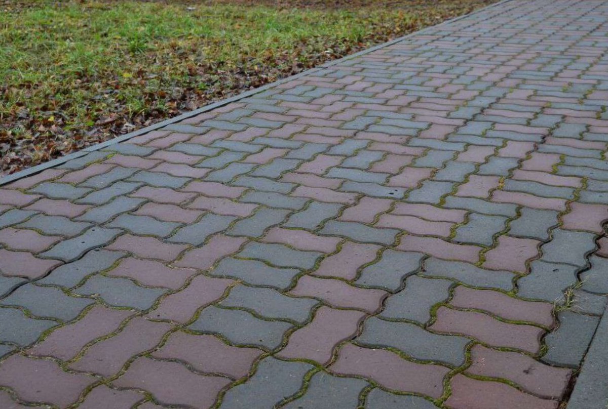 Раскладка тротуарной плитки волна