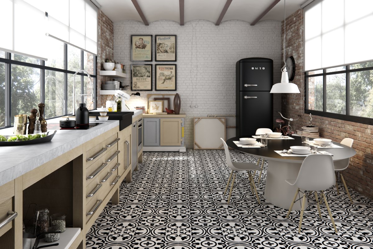 Apavisa porcelanico - Hydraulic Grey natural 12х12
