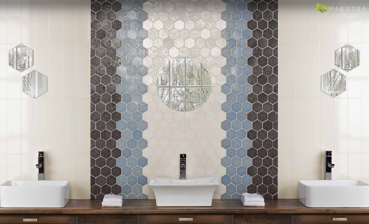 Плитка шестигранник в ванной