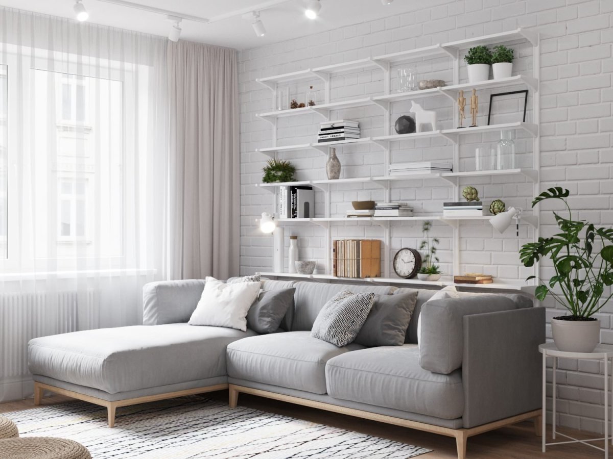 Гостиная икеа интерьер Сканди