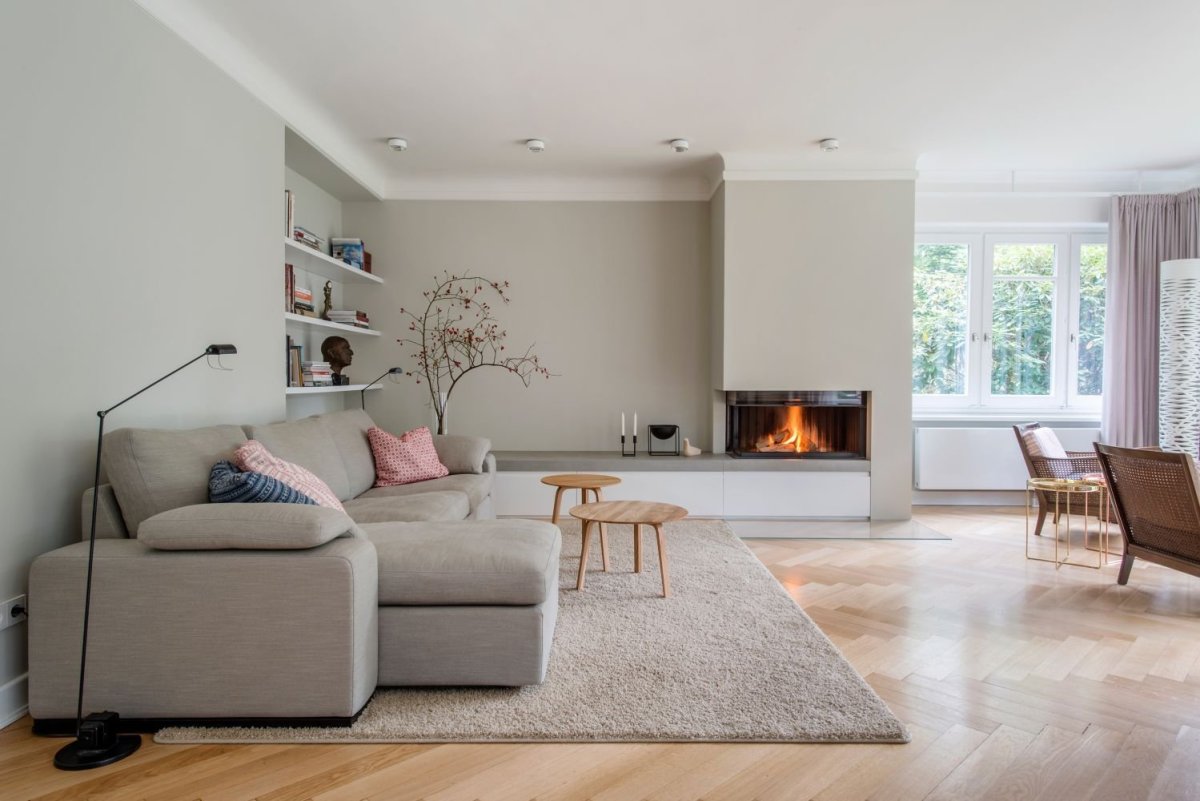 Гостиная в стиле Минимализм с камином