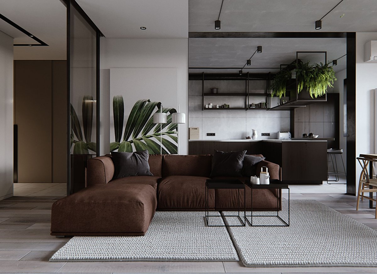 Стильные гостиные лофт