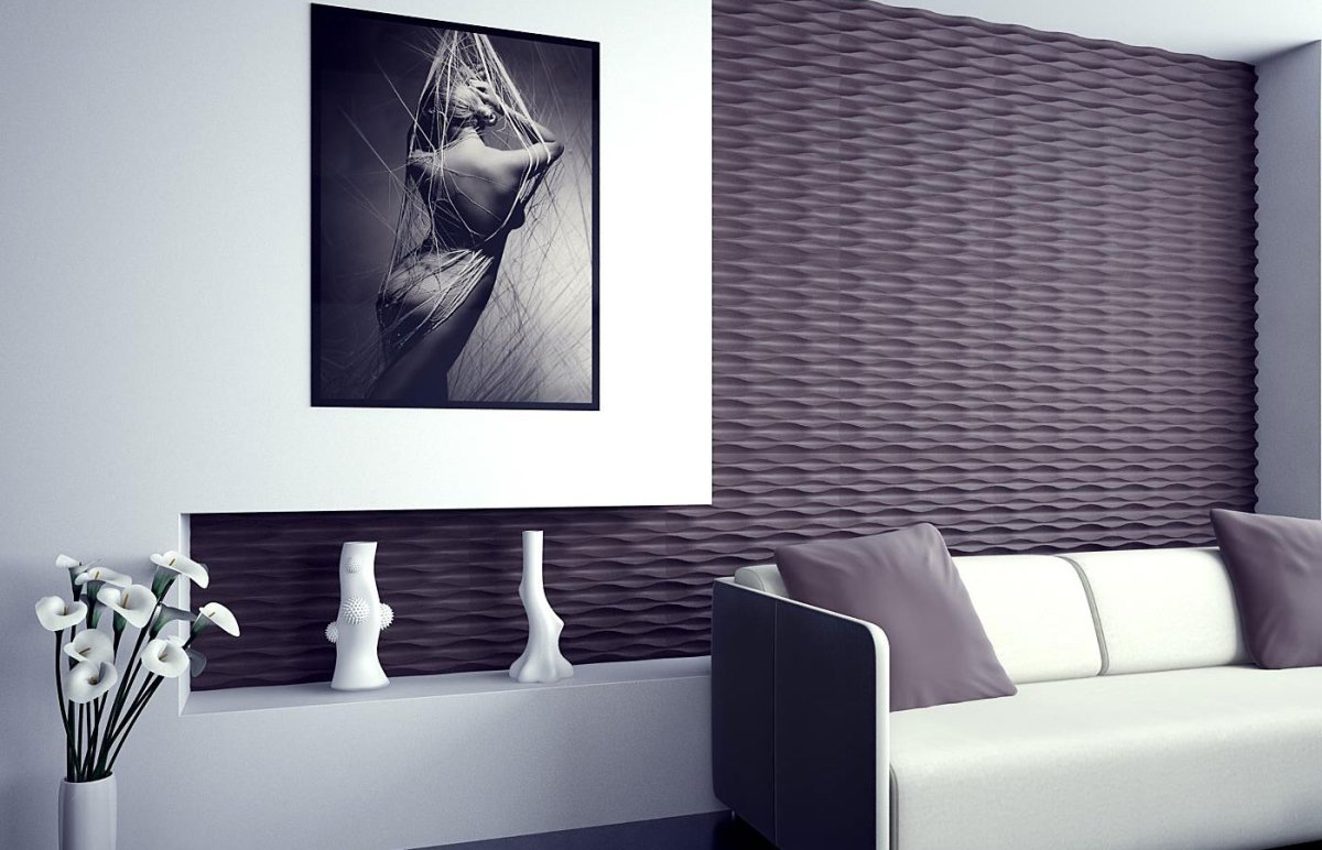 Декоративные панели в интерьере гостиной