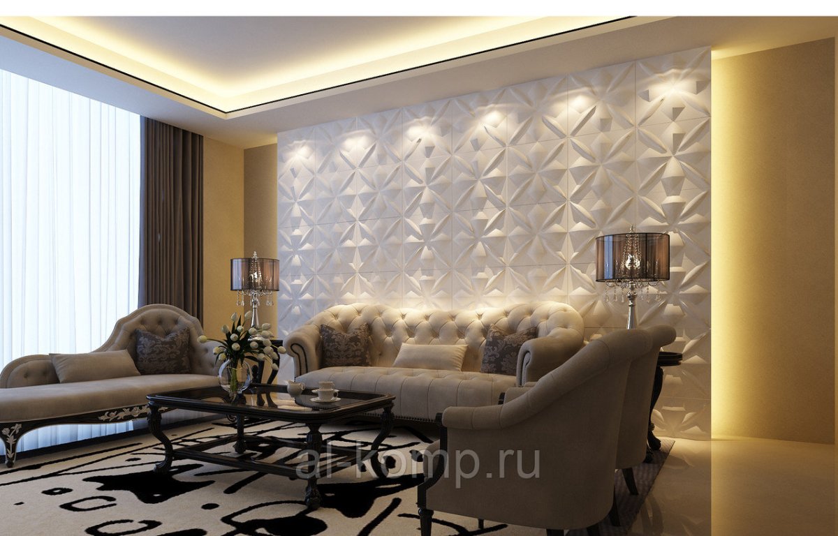 3д панели в классическом интерьере