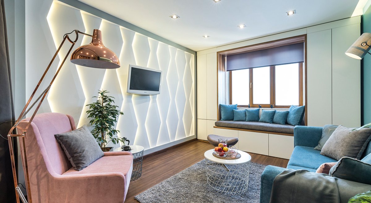 Стеновые панели гостиная