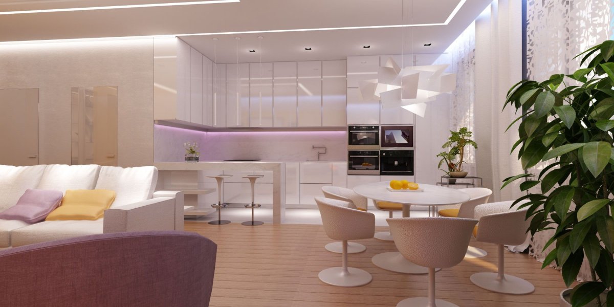 Зонирование помещения цветом