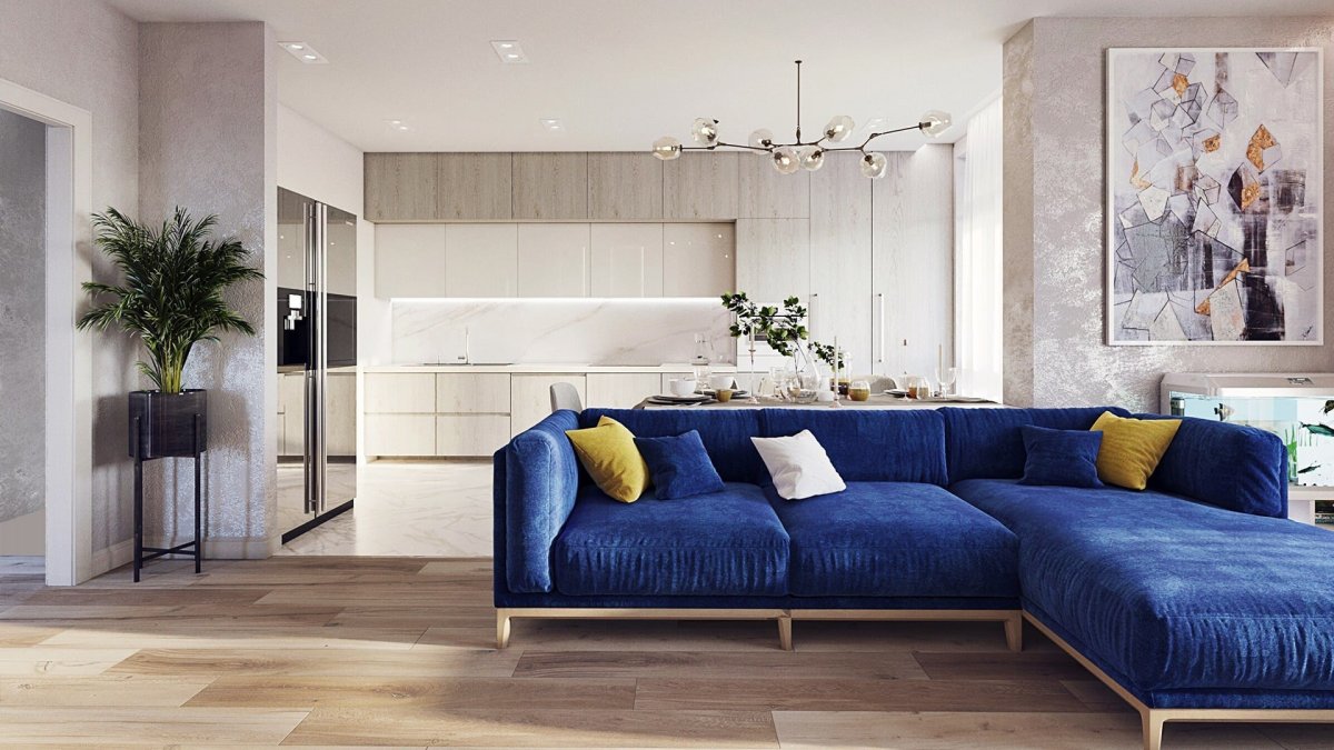 Синий диван