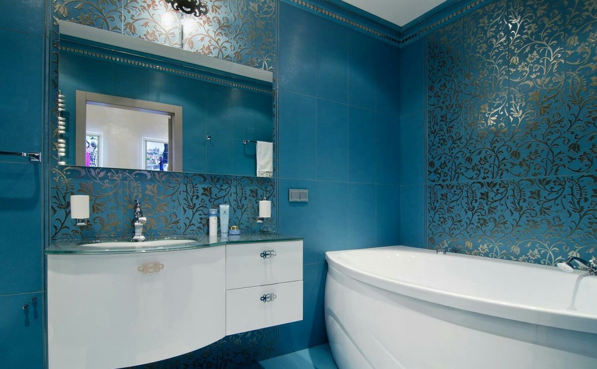 Ванная в голубых тонах