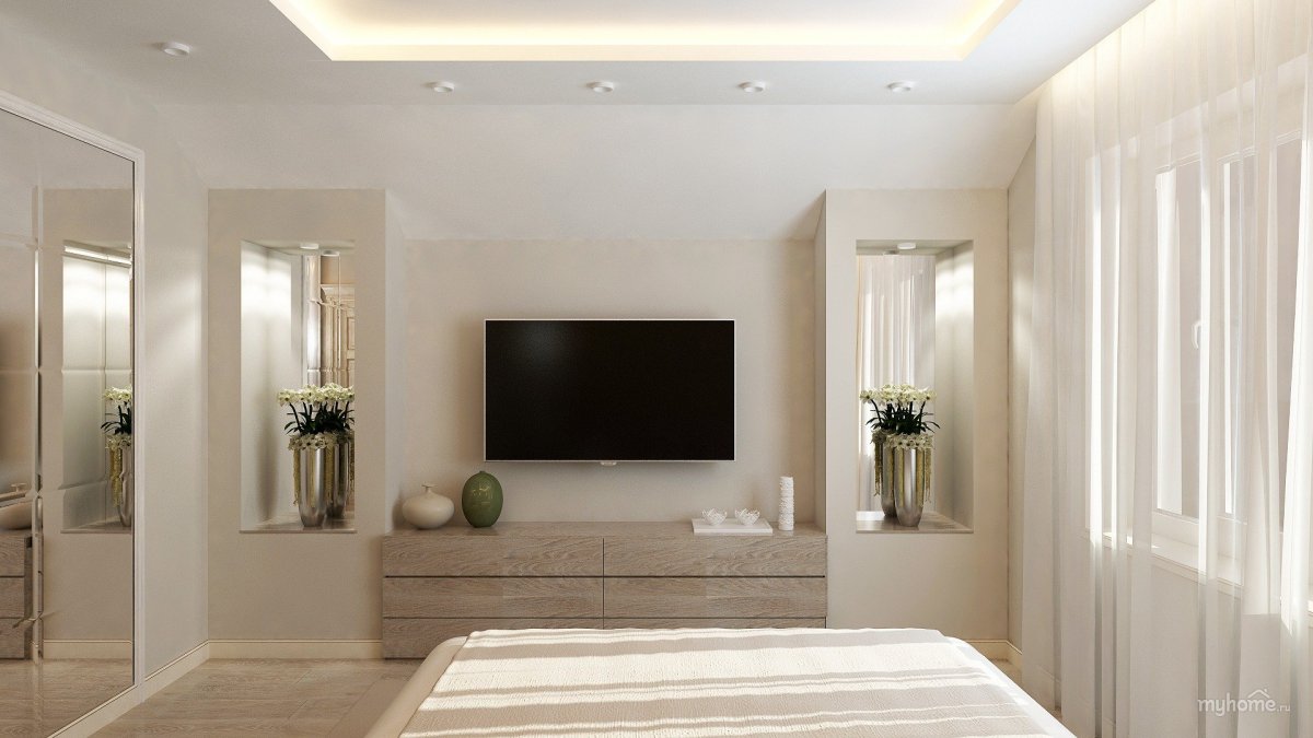 Спальня гостиная в пастельных тонах