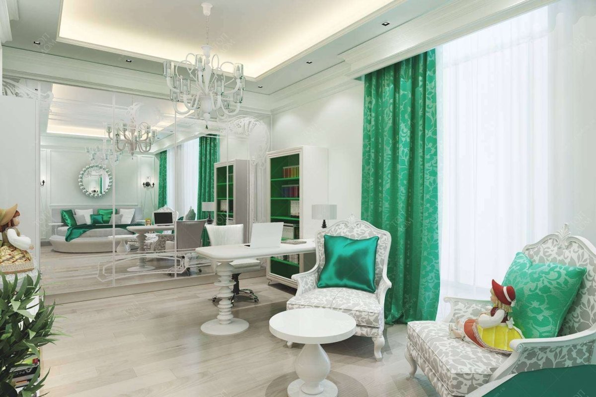 Интерьер в изумрудных тонах