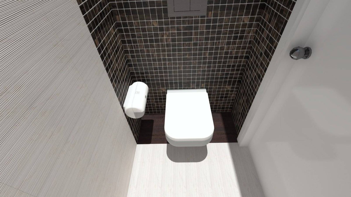 Плитка и обои в туалете