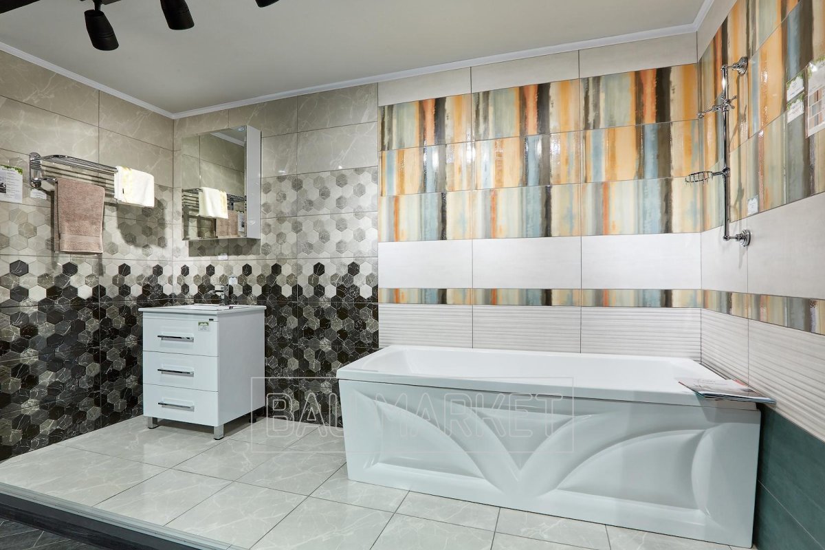 Плитка керамическая Дайкири белый декор 1 600*300(1,62м)