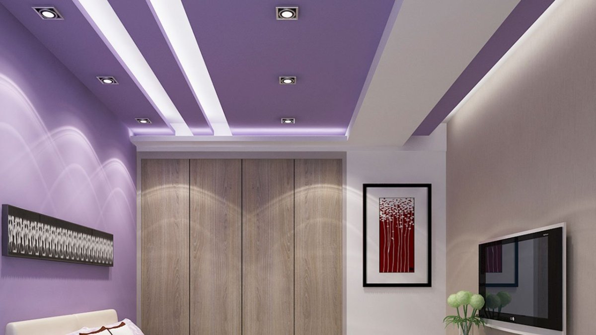Потолок гипсокартон комната