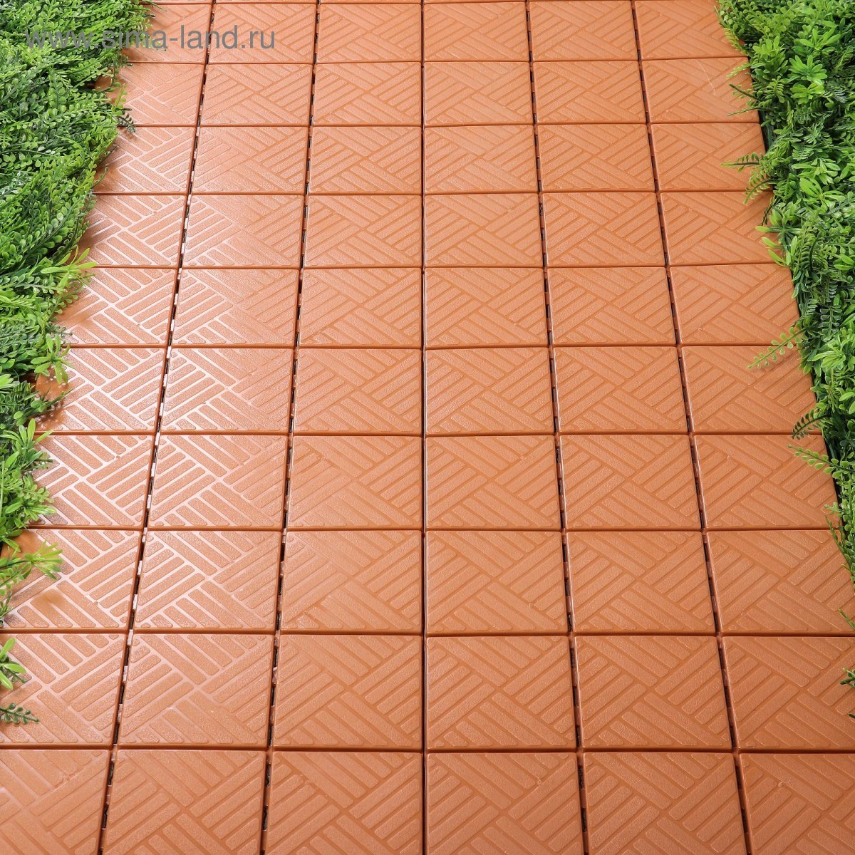 Плитка Садовая (300*300мм) терракот (4шт) (КЗП)