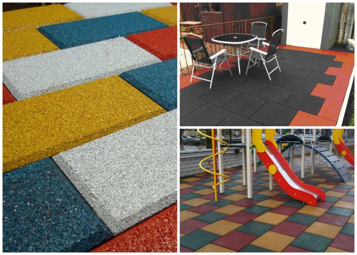 Резиновая плитка уличная