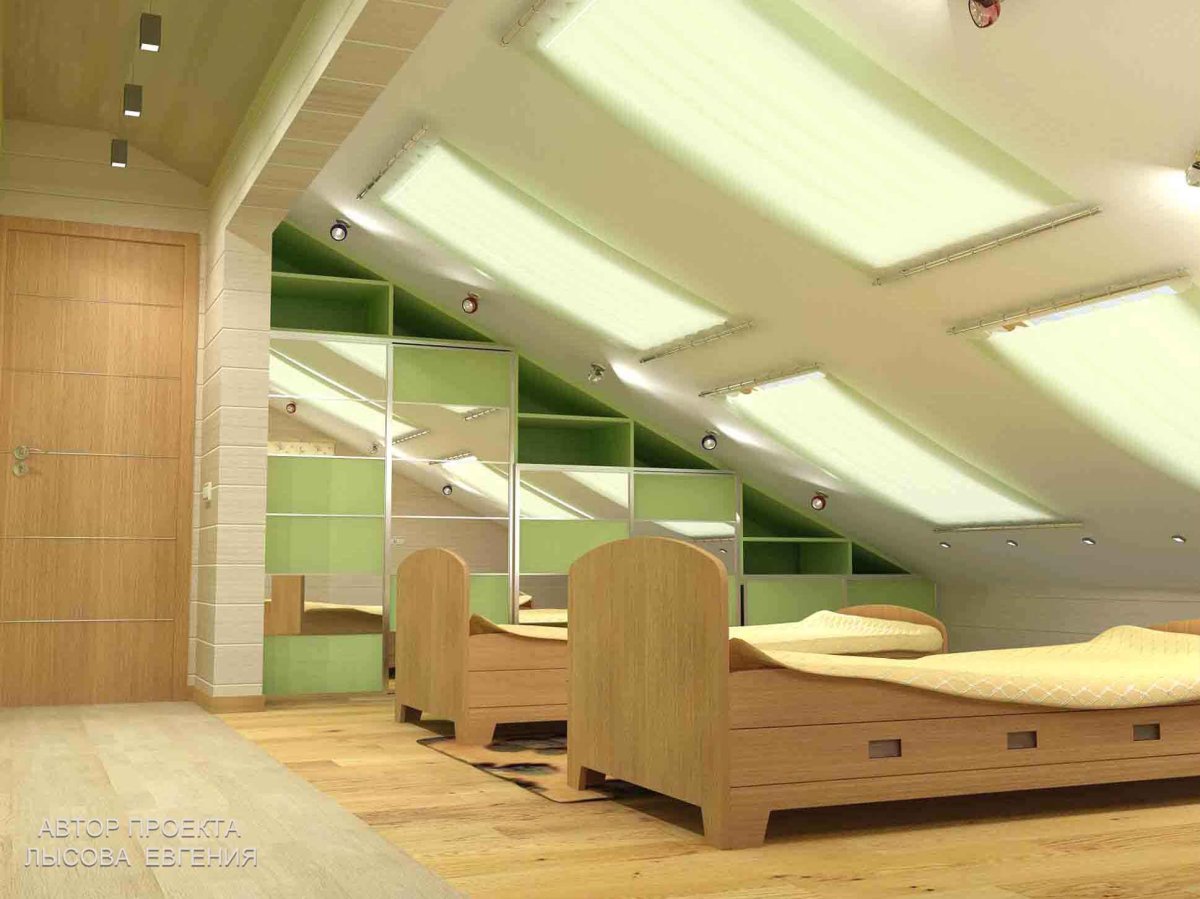 Потолок на мансарде детская