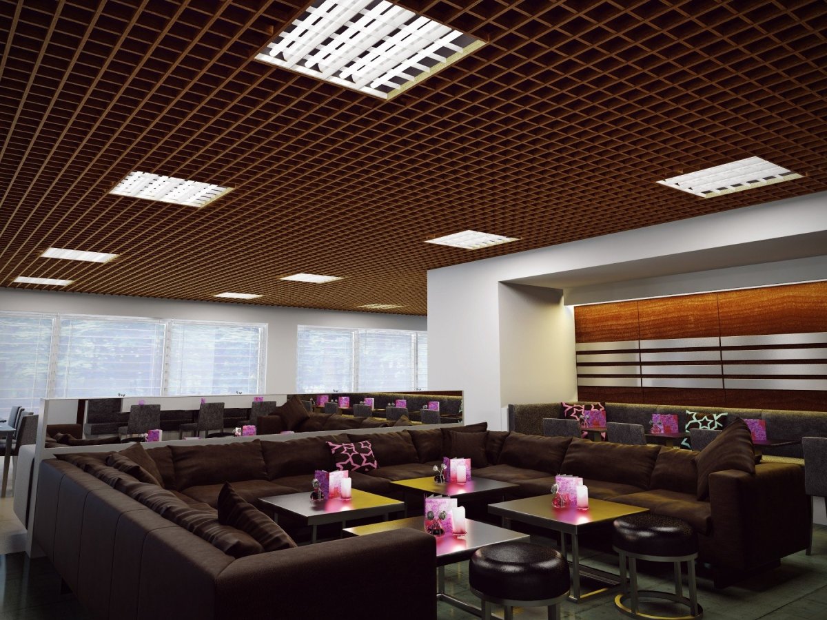 Грильято потолок 200х200 графит