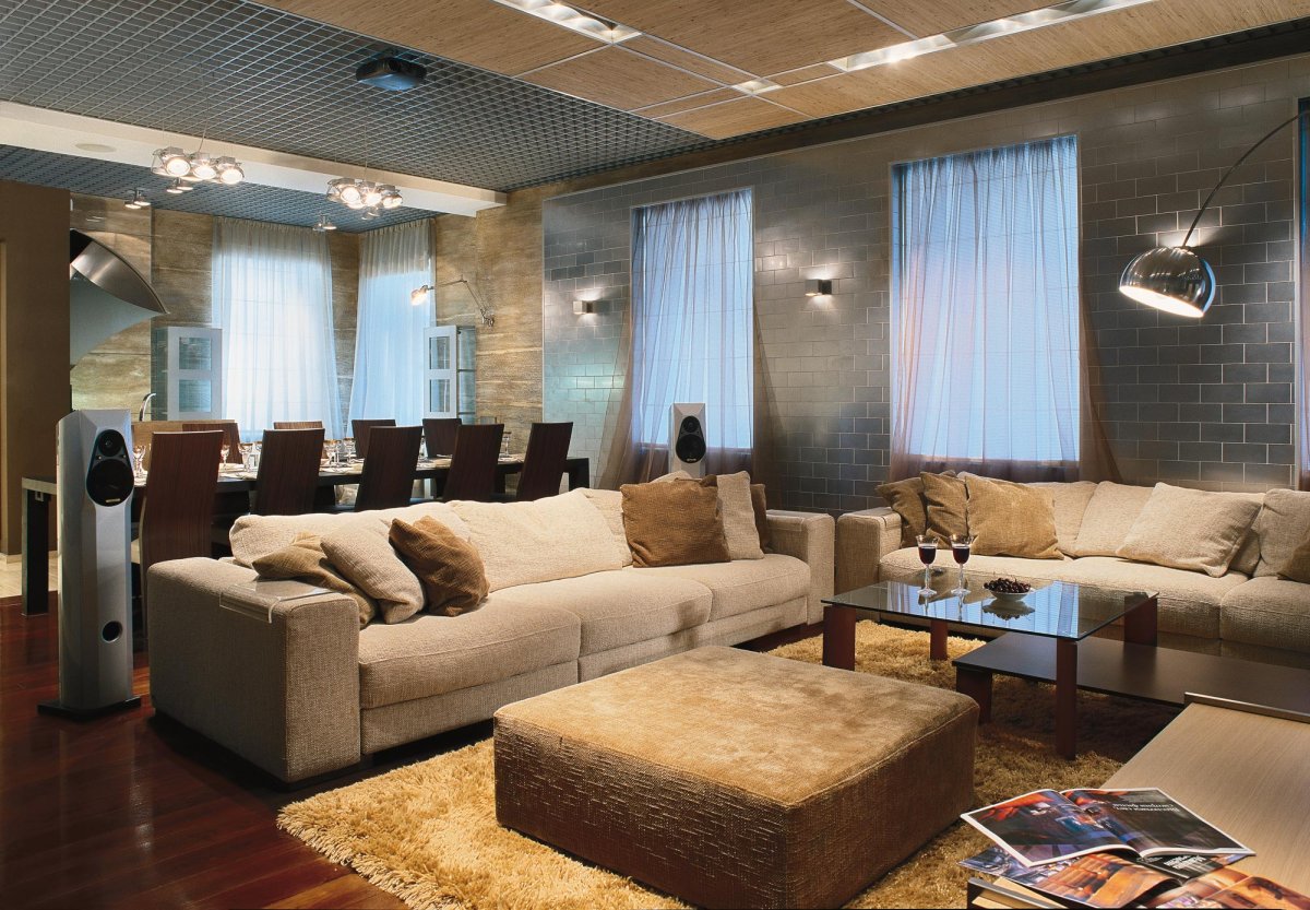 Потолок Грильято в гостиной