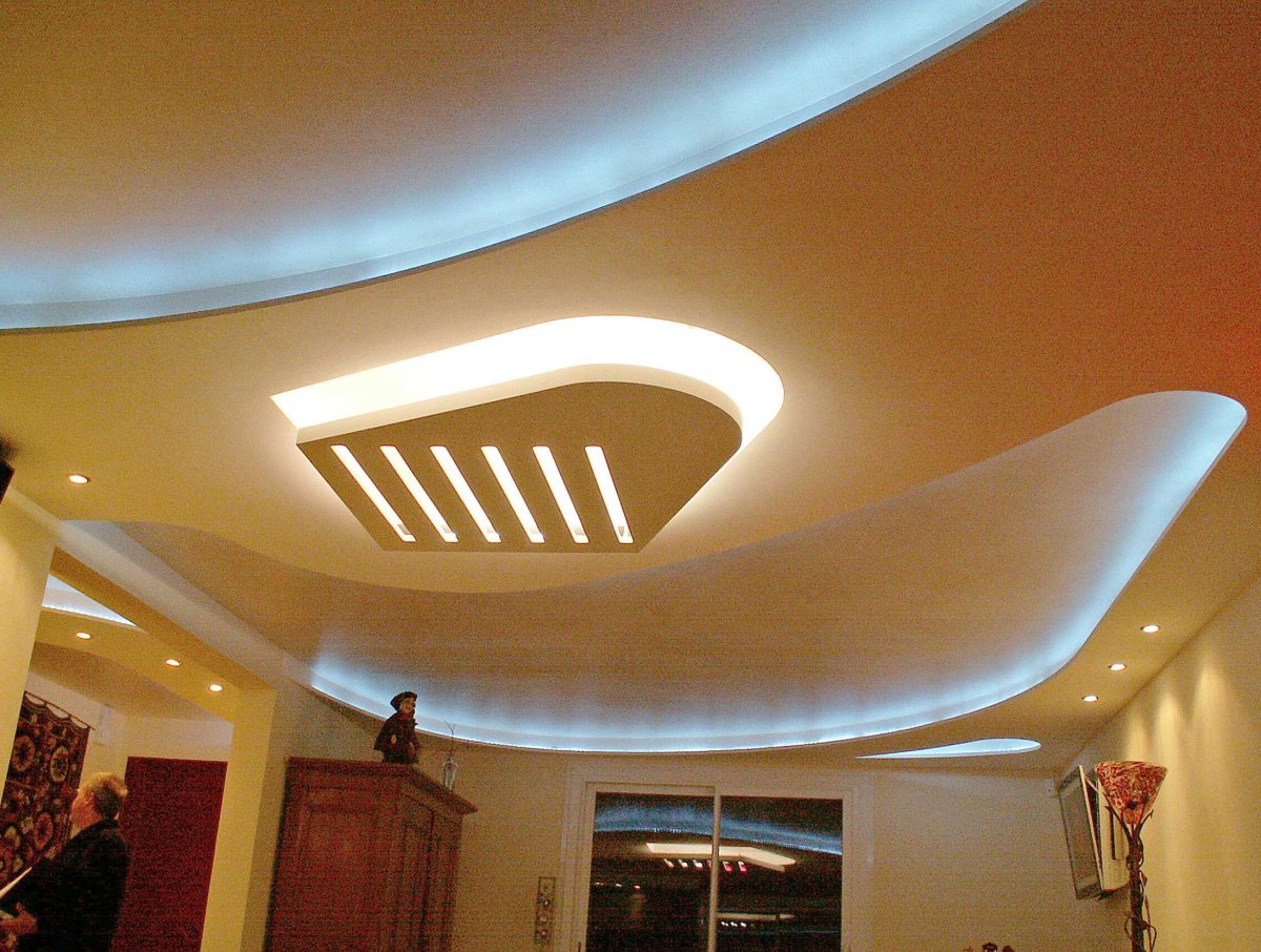 Многоуровневые натяжные потолки