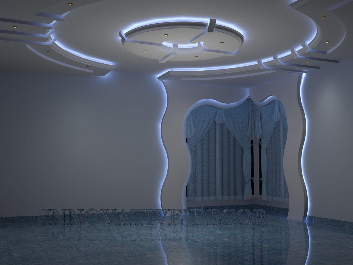 Потолок из гипса с подсветкой