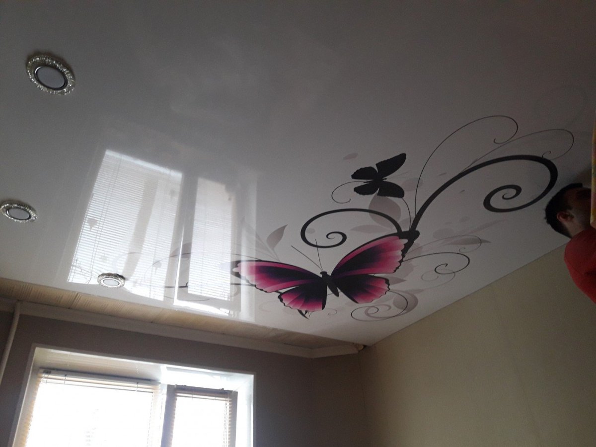 Бабочки на потолке фотопечать