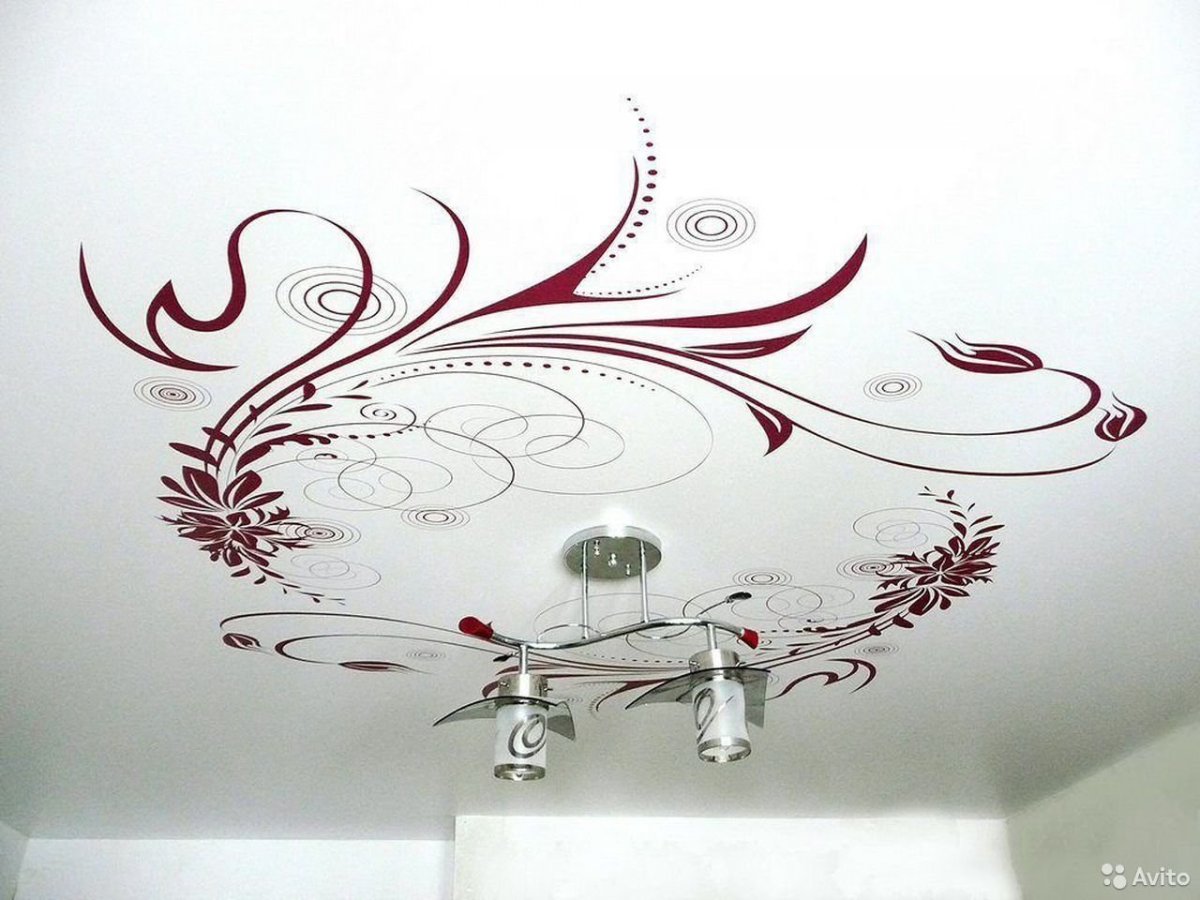 Натяжные потолки с рисунком