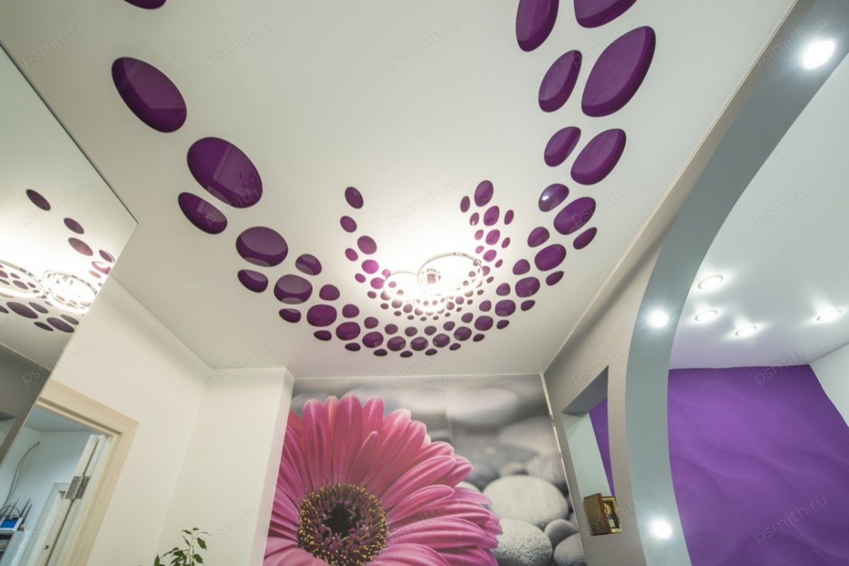 Резные потолок с фотопечатью