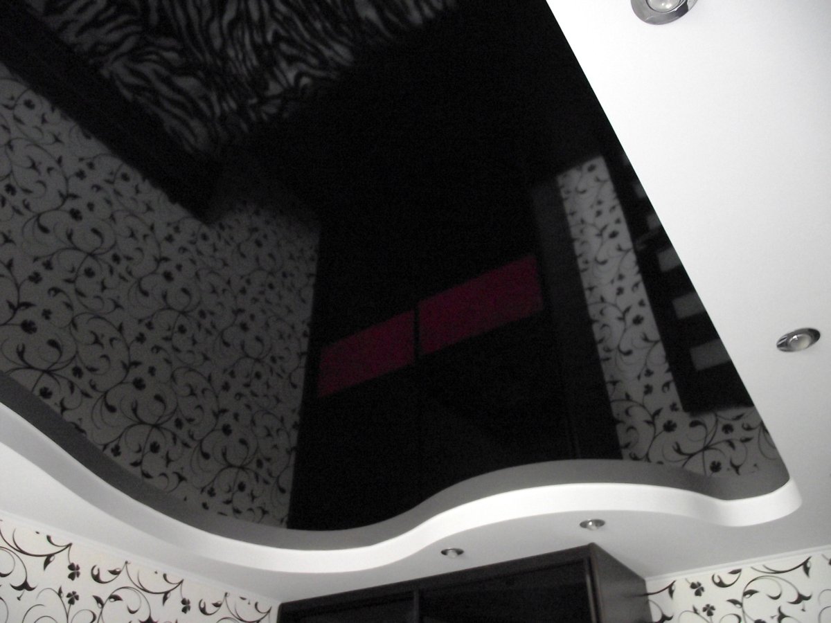 Натяжные потолки черно белые