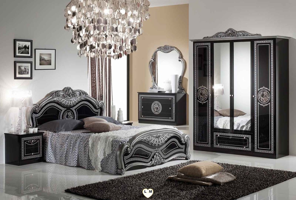 Спальный гарнитур Версаче черный