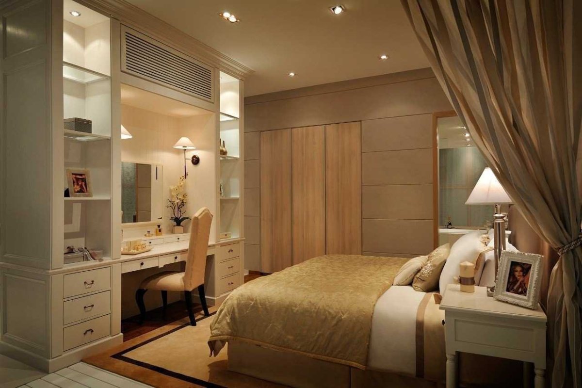 Спальная комната со шкафами