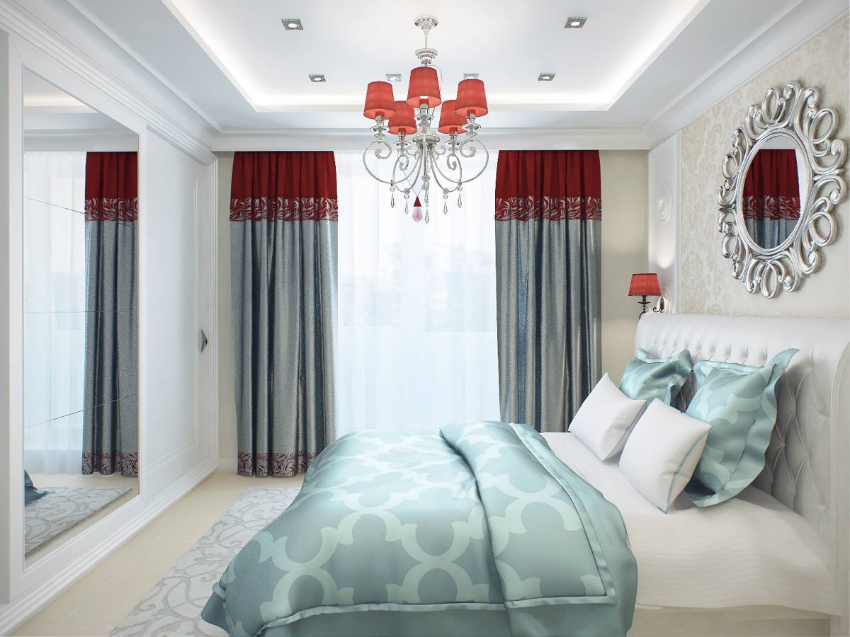 Спальня с элементами красного