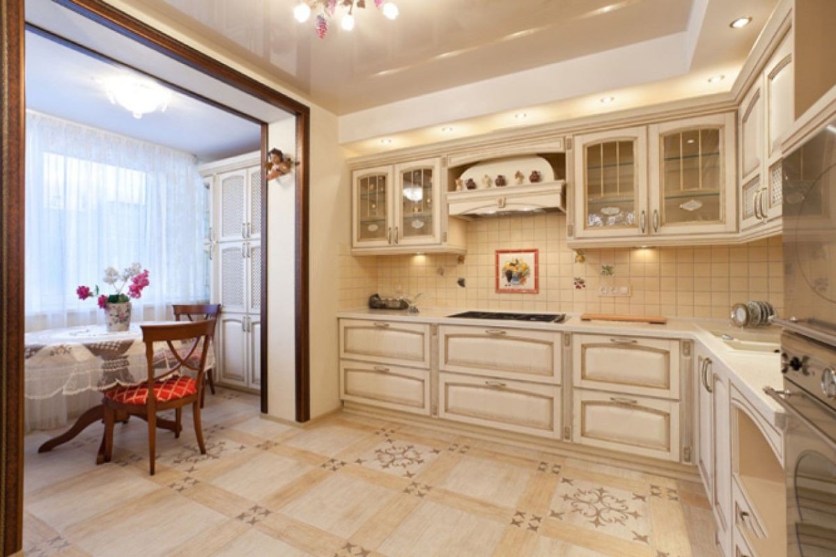 Кухня 9 кв.м в классическом стиле