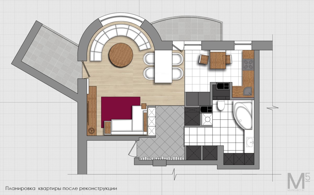 Квартиры змейкой планировки