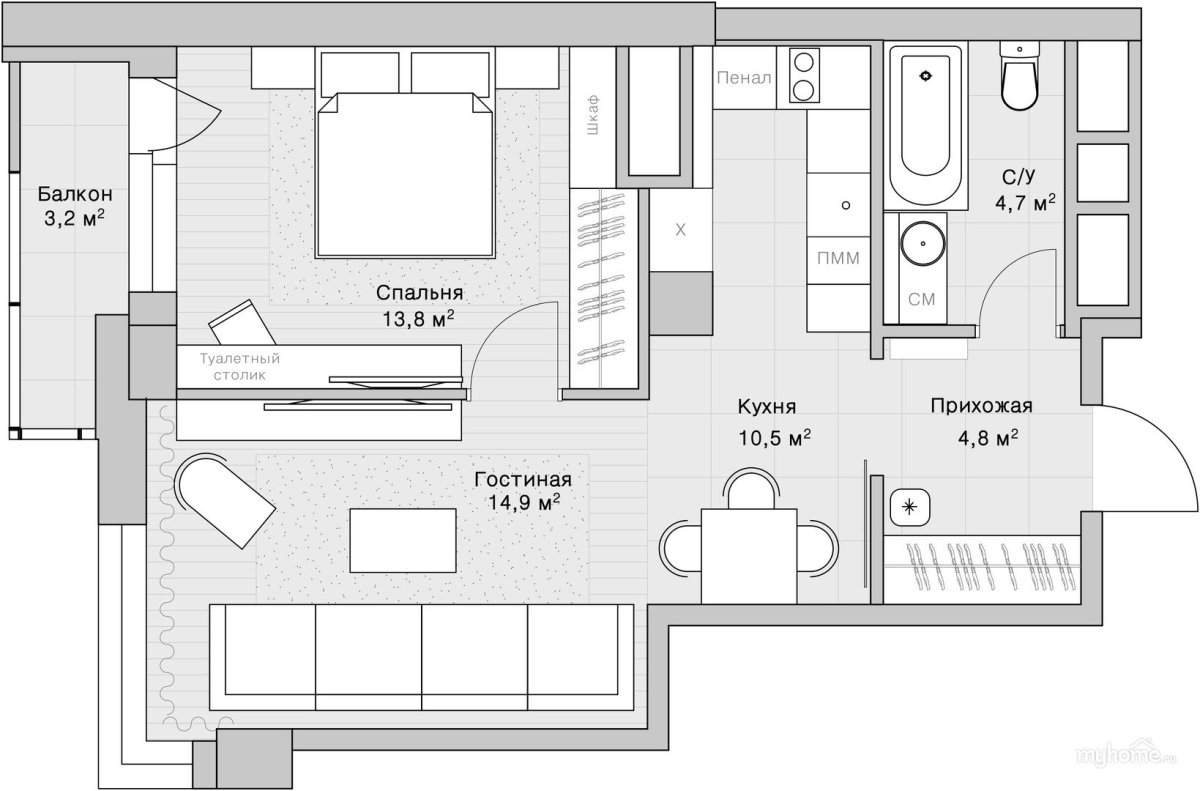 Планировка комнаты схема