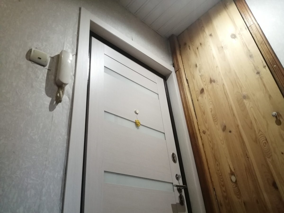 Входная дверь с доборами и наличниками