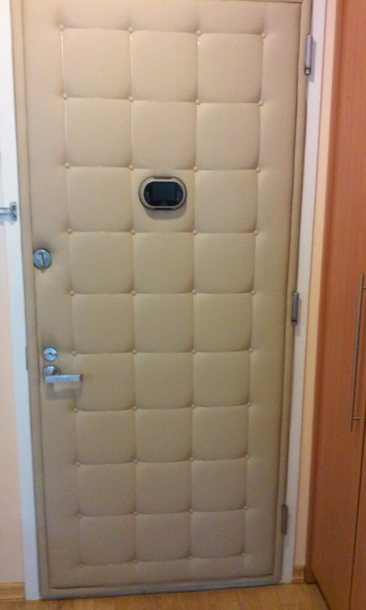 Обивка входных дверей кожзаменителем