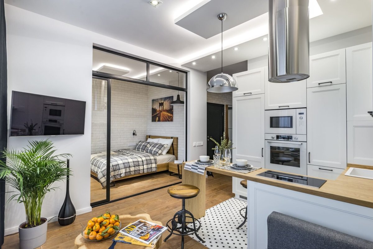 Интерьер однокомнатной квартиры 38 кв.м