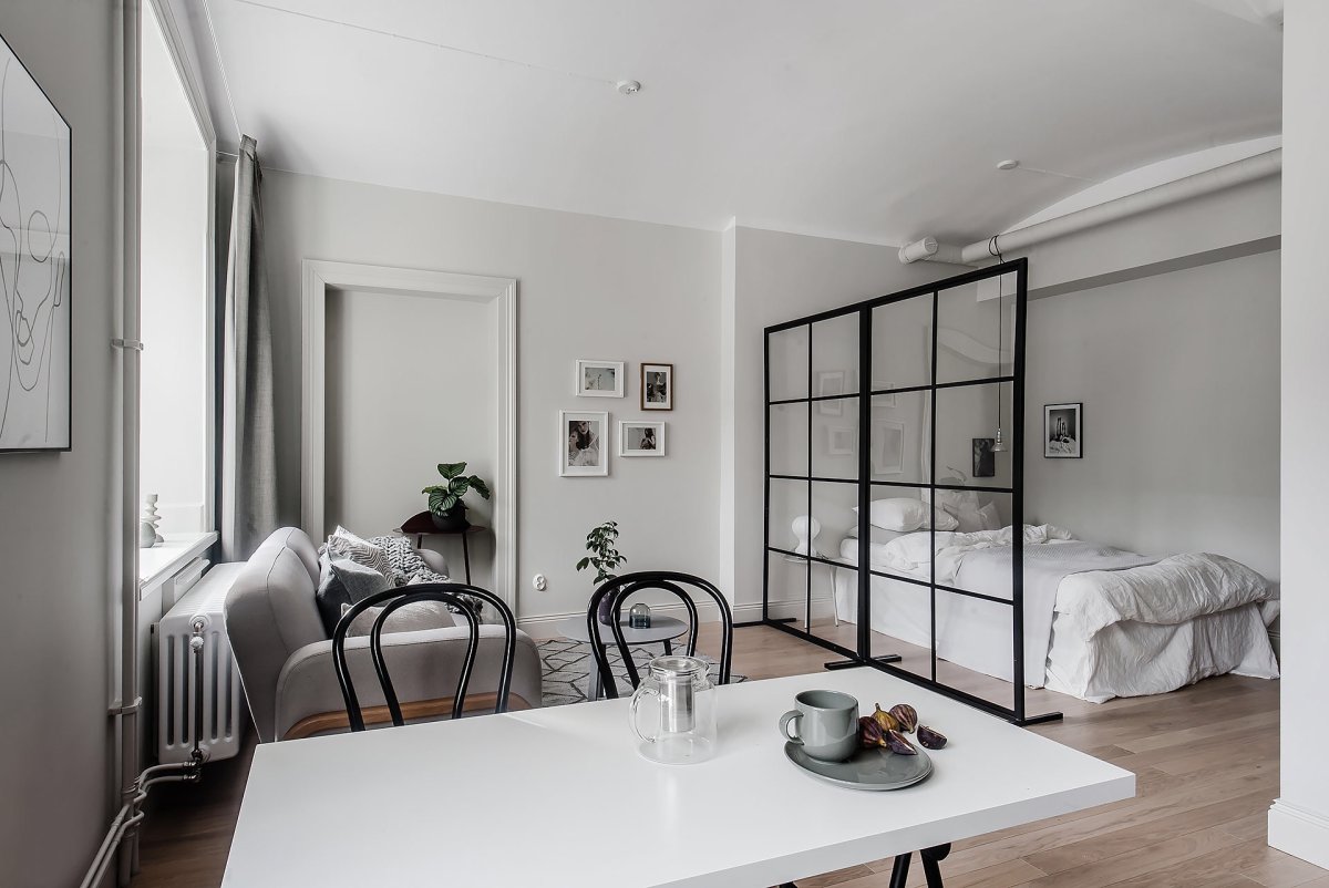 Зонирование помещения стеклянными перегородками