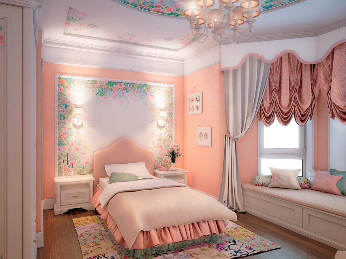 Спальня в персиковых тонах