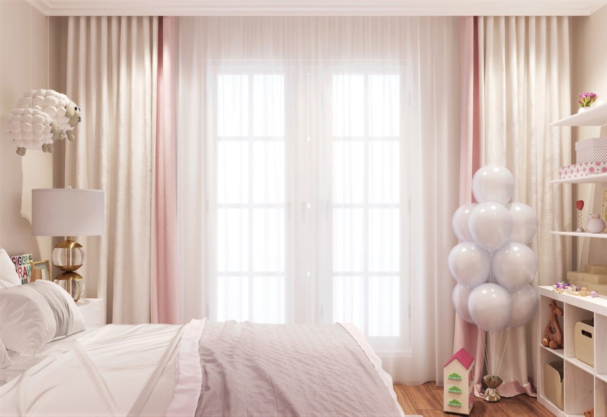 Шторы розовые с бежевым