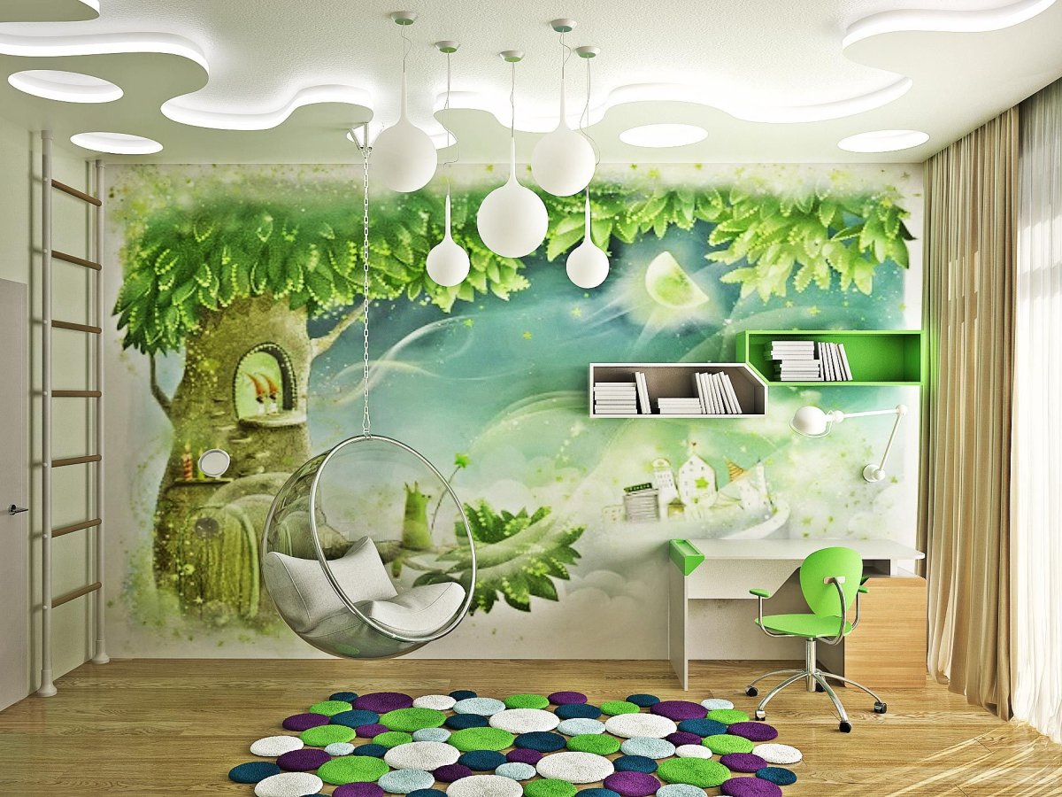 Фотообои в детском саду в интерьере