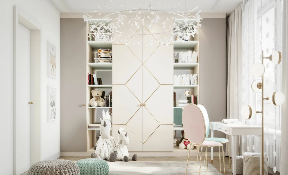 Шкаф в детскую комнату белый